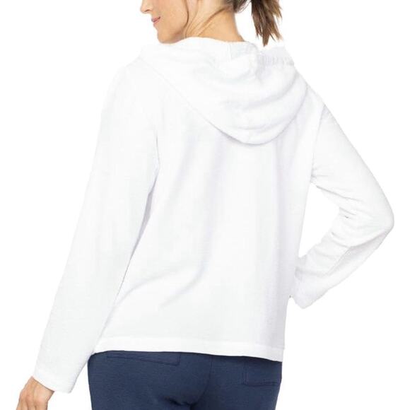 Habitat French Terry Cardigan Hoodie White Cotton Button Front Sweatshirt Large - Picture 7 of 12